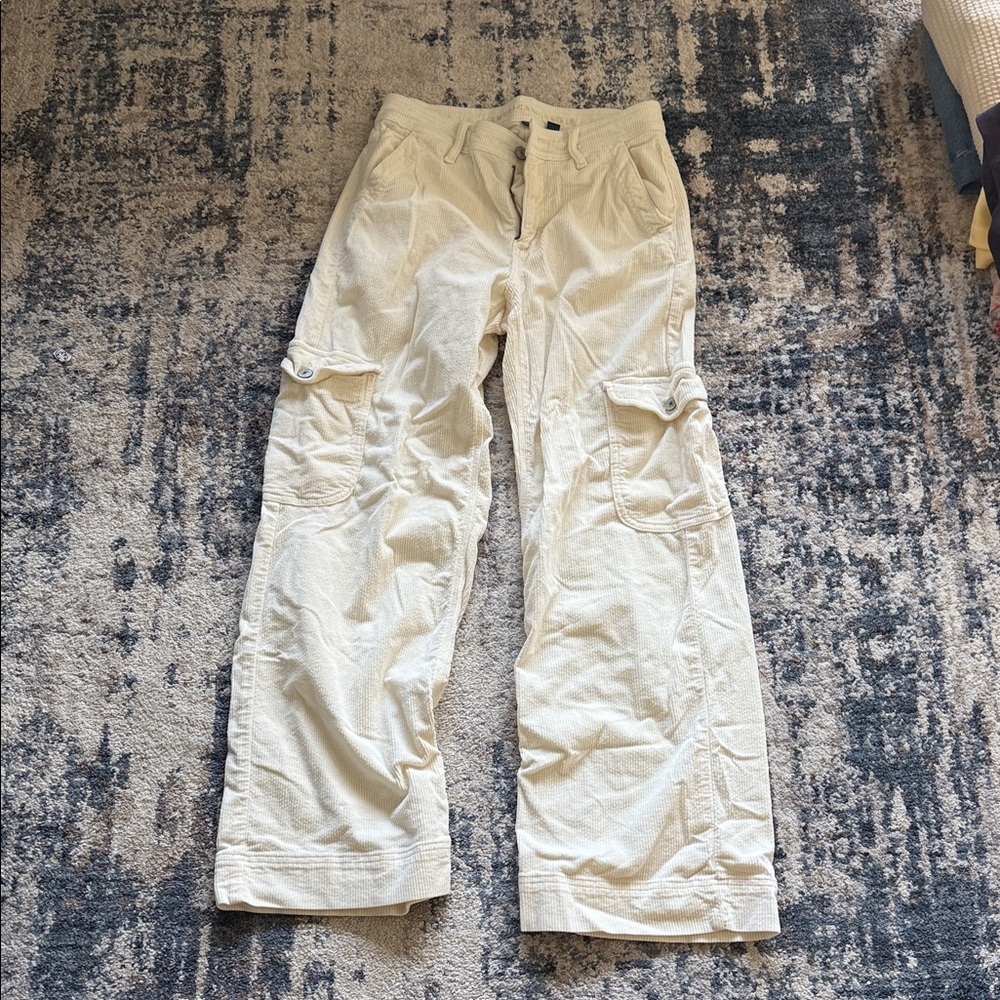 American Eagle Outfitters Cream Wide Leg Jeans